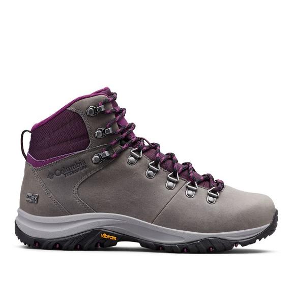 Columbia Womens Hiking Shoes UK Sale - 100MW Titanium OutDry Shoes Grey Black UK-480141